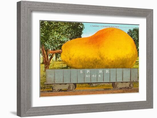 Giant Pear in Rail Car-null-Framed Art Print