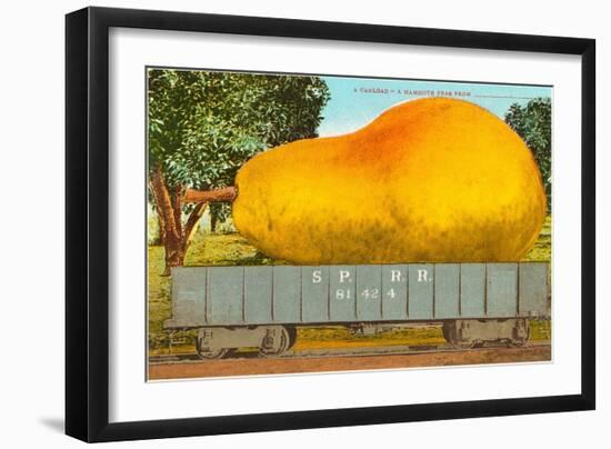 Giant Pear in Rail Car-null-Framed Art Print