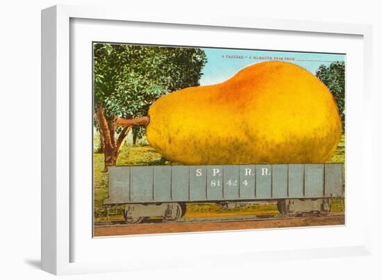 Giant Pear in Rail Car-null-Framed Art Print