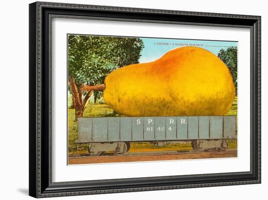 Giant Pear in Rail Car-null-Framed Art Print