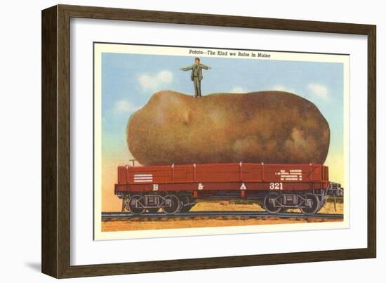 Giant Potato on Rail Car, Maine-null-Framed Art Print