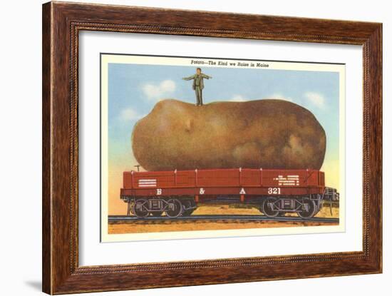 Giant Potato on Rail Car, Maine-null-Framed Art Print