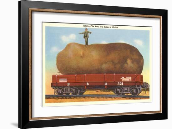 Giant Potato on Rail Car, Maine-null-Framed Art Print