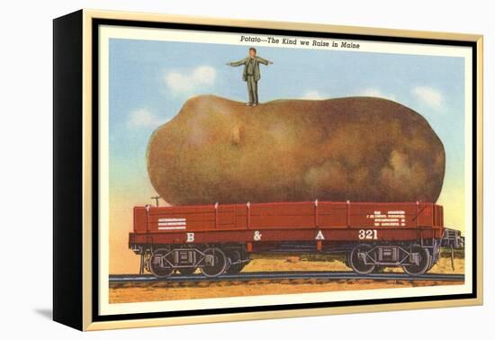 Giant Potato on Rail Car, Maine-null-Framed Stretched Canvas