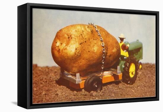 Giant Potato on Toy Tractor-null-Framed Stretched Canvas