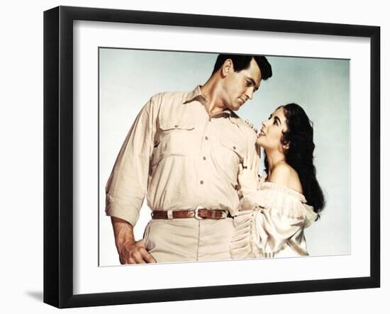 Giant, Rock Hudson, Elizabeth Taylor, 1956-null-Framed Photo