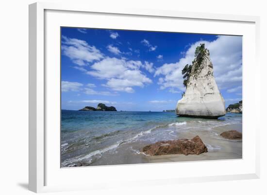 Giant Rock on the Sandy Beach of Cathedral Cove, Coromandel, North Island, New Zealand, Pacific-Michael Runkel-Framed Photographic Print