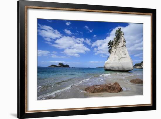 Giant Rock on the Sandy Beach of Cathedral Cove, Coromandel, North Island, New Zealand, Pacific-Michael Runkel-Framed Photographic Print