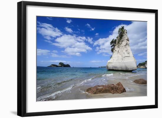 Giant Rock on the Sandy Beach of Cathedral Cove, Coromandel, North Island, New Zealand, Pacific-Michael Runkel-Framed Photographic Print