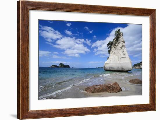 Giant Rock on the Sandy Beach of Cathedral Cove, Coromandel, North Island, New Zealand, Pacific-Michael Runkel-Framed Photographic Print