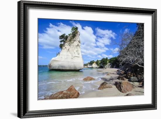 Giant Rock on the Sandy Beach of Cathedral Cove, Coromandel, North Island, New Zealand, Pacific-Michael Runkel-Framed Photographic Print