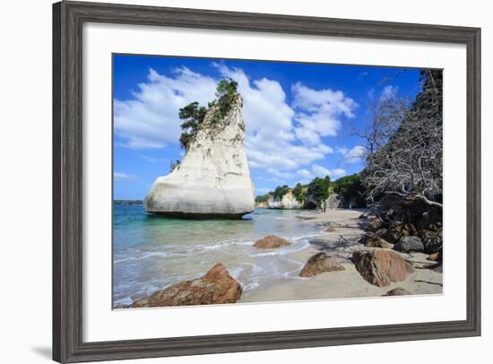 Giant Rock on the Sandy Beach of Cathedral Cove, Coromandel, North Island, New Zealand, Pacific-Michael Runkel-Framed Photographic Print
