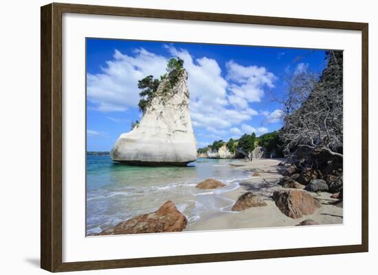 Giant Rock on the Sandy Beach of Cathedral Cove, Coromandel, North Island, New Zealand, Pacific-Michael Runkel-Framed Photographic Print