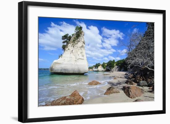 Giant Rock on the Sandy Beach of Cathedral Cove, Coromandel, North Island, New Zealand, Pacific-Michael Runkel-Framed Photographic Print