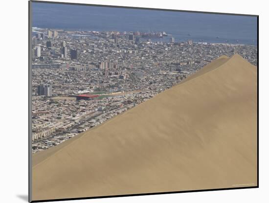 Giant Sand Dune Above Large City, Iquique, Atacama Coast, Chile, South America-Anthony Waltham-Mounted Photographic Print