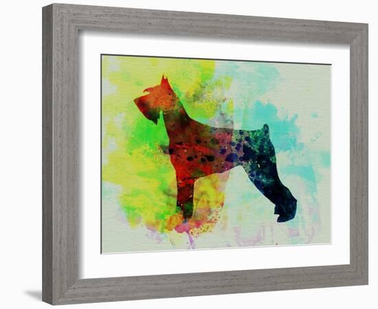 Giant Schnauzer Watercolor-NaxArt-Framed Art Print