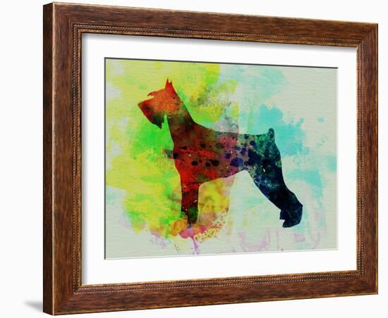 Giant Schnauzer Watercolor-NaxArt-Framed Art Print