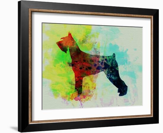 Giant Schnauzer Watercolor-NaxArt-Framed Art Print