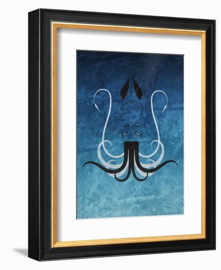 Giant Squid - Jethro Wilson Contemporary Wildlife Print-Jethro Wilson-Framed Art Print