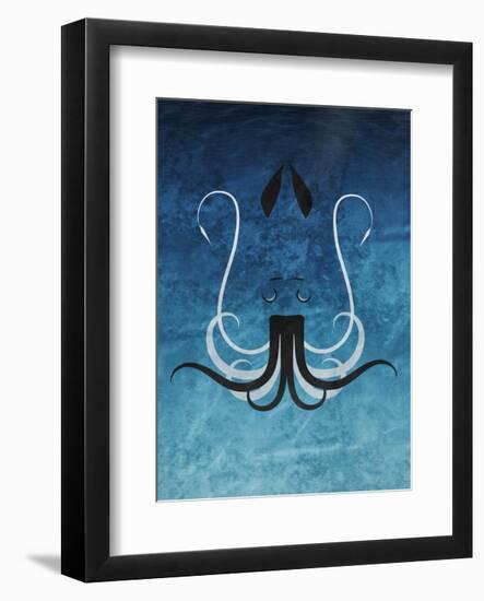 Giant Squid - Jethro Wilson Contemporary Wildlife Print-Jethro Wilson-Framed Art Print