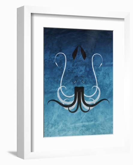 Giant Squid - Jethro Wilson Contemporary Wildlife Print-Jethro Wilson-Framed Art Print