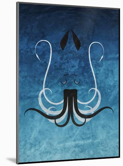 Giant Squid - Jethro Wilson Contemporary Wildlife Print-Jethro Wilson-Mounted Art Print