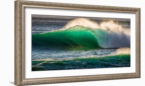 Giant storm surf, Oahu, Hawaii-Mark A Johnson-Framed Photographic Print