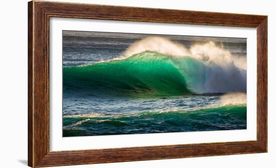 Giant storm surf, Oahu, Hawaii-Mark A Johnson-Framed Photographic Print