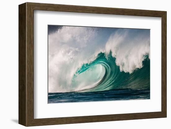 Giant surf at Waimea Bay Shorebreak, North Shore, Oahu, Hawaii-Mark A Johnson-Framed Photographic Print