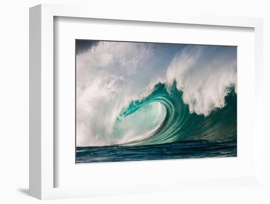 Giant surf at Waimea Bay Shorebreak, North Shore, Oahu, Hawaii-Mark A Johnson-Framed Photographic Print