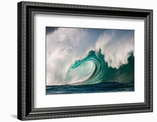 Giant surf at Waimea Bay Shorebreak, North Shore, Oahu, Hawaii-Mark A Johnson-Framed Photographic Print