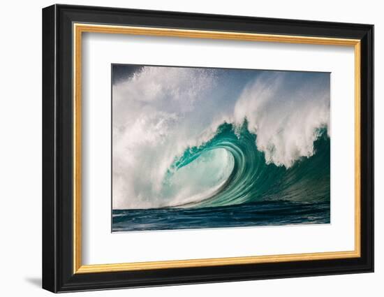 Giant surf at Waimea Bay Shorebreak, North Shore, Oahu, Hawaii-Mark A Johnson-Framed Photographic Print