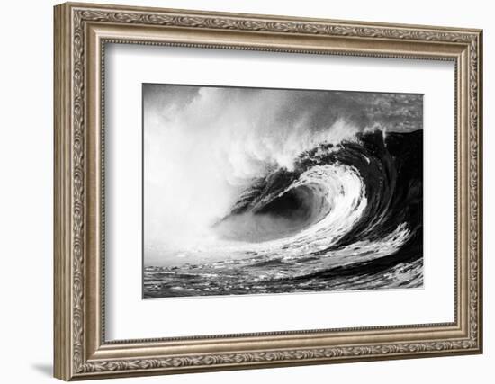 Giant surf at Waimea Bay Shorebreak, North Shore, Oahu, Hawaii-Mark A Johnson-Framed Photographic Print