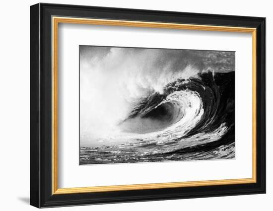 Giant surf at Waimea Bay Shorebreak, North Shore, Oahu, Hawaii-Mark A Johnson-Framed Photographic Print