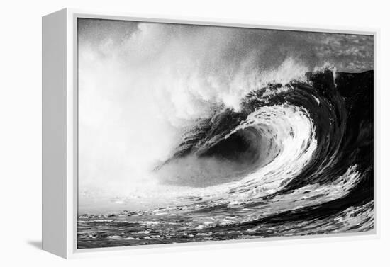 Giant surf at Waimea Bay Shorebreak, North Shore, Oahu, Hawaii-Mark A Johnson-Framed Premier Image Canvas