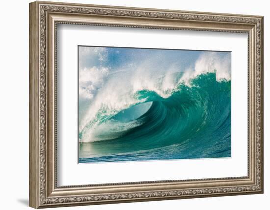 Giant surf at Waimea Bay Shorebreak, North Shore, Oahu, Hawaii-Mark A Johnson-Framed Photographic Print