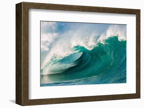 Giant surf at Waimea Bay Shorebreak, North Shore, Oahu, Hawaii-Mark A Johnson-Framed Photographic Print