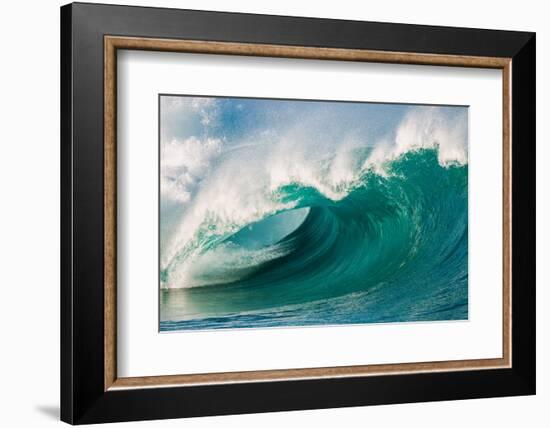 Giant surf at Waimea Bay Shorebreak, North Shore, Oahu, Hawaii-Mark A Johnson-Framed Photographic Print