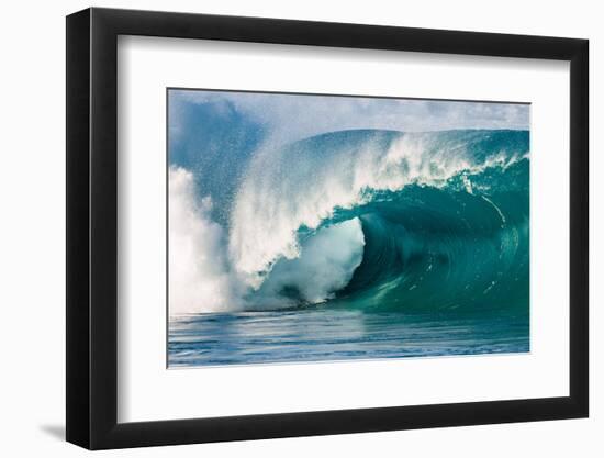 Giant surf at Waimea Bay Shorebreak, North Shore, Oahu, Hawaii-Mark A Johnson-Framed Photographic Print