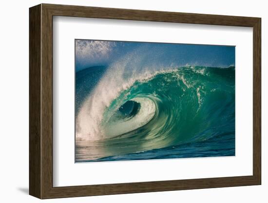 Giant surf at Waimea Bay Shorebreak, North Shore, Oahu, Hawaii-Mark A Johnson-Framed Photographic Print