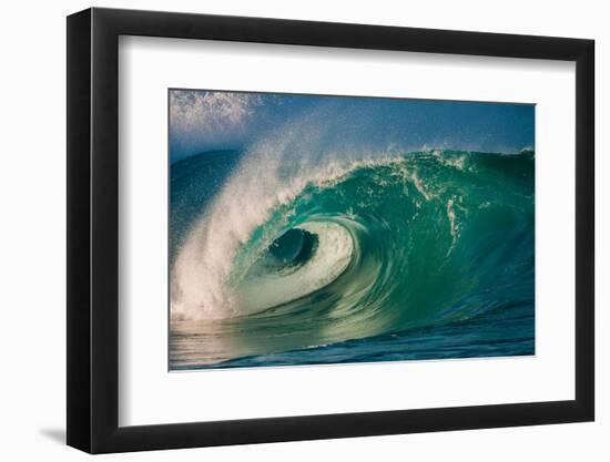 Giant surf at Waimea Bay Shorebreak, North Shore, Oahu, Hawaii-Mark A Johnson-Framed Photographic Print