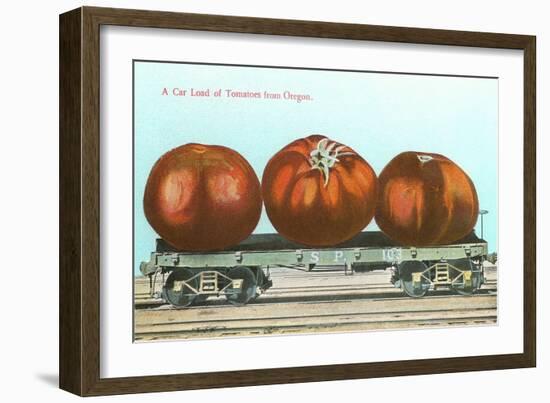 Giant Tomatoes on Flat Bed-null-Framed Art Print