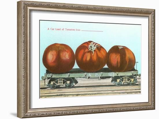 Giant Tomatoes on Flatbed-null-Framed Art Print