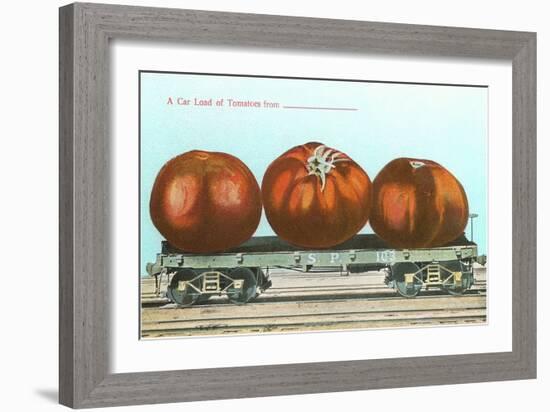 Giant Tomatoes on Flatbed-null-Framed Art Print