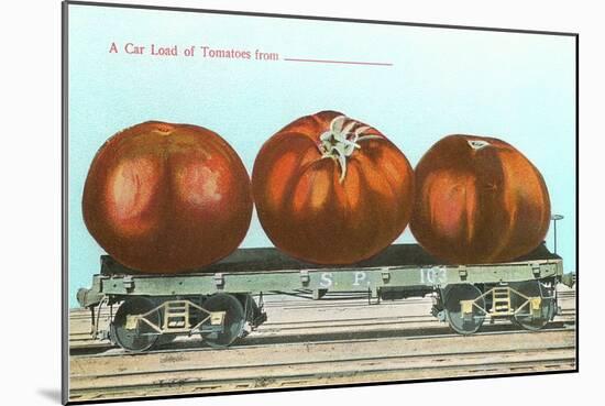 Giant Tomatoes on Flatbed-null-Mounted Art Print