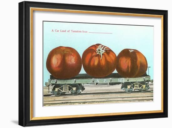 Giant Tomatoes on Flatbed-null-Framed Art Print