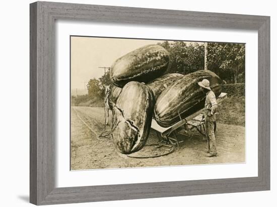 Giant Watermelons on Wagon-null-Framed Art Print