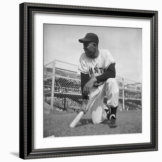 Giants Baseball Player Willy Mayes Playing Pepper at Phoenix Training Camp-Loomis Dean-Framed Premium Photographic Print