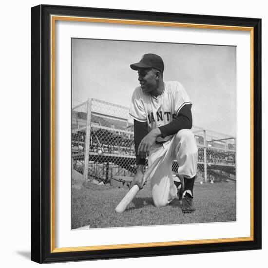 Giants Baseball Player Willy Mayes Playing Pepper at Phoenix Training Camp-Loomis Dean-Framed Premium Photographic Print