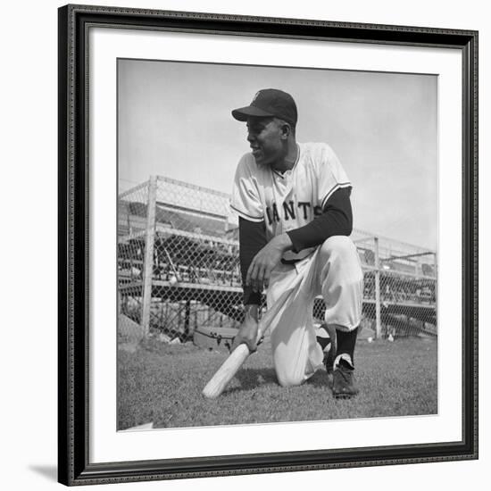 Giants Baseball Player Willy Mayes Playing Pepper at Phoenix Training Camp-Loomis Dean-Framed Premium Photographic Print